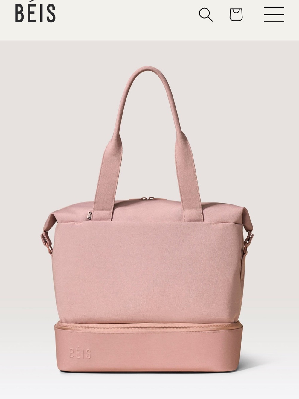 BEIS Mini Weekender in Atlas Pink